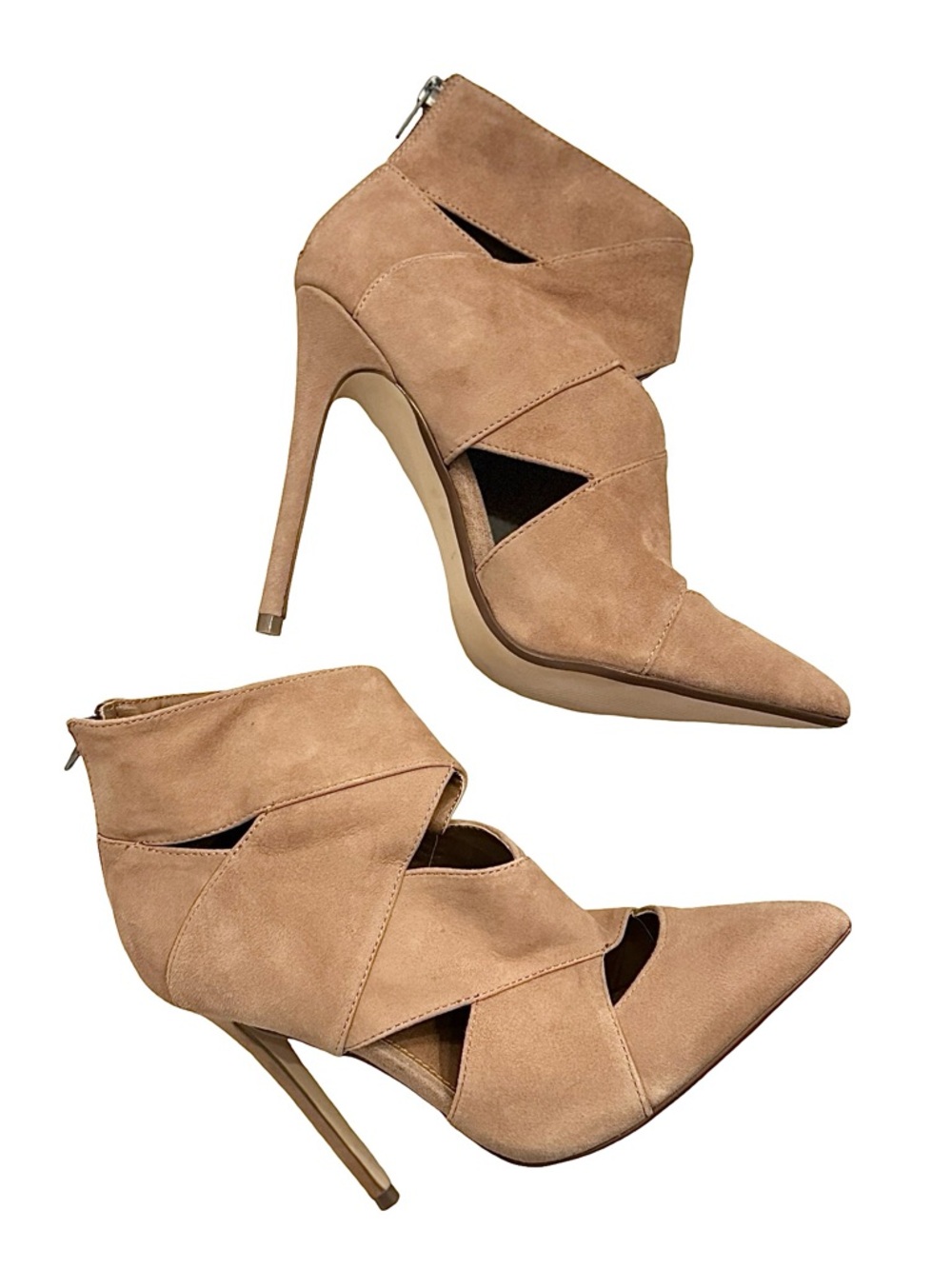 NEVER WORN Steve Madden Tan Suede Winkkk Stiletto Booties (7.5)